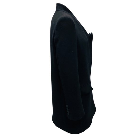 STELLA MCCARTNEY BLACK STRUCTURED ONE BUTTON WOOL COAT - Picture 2 of 5